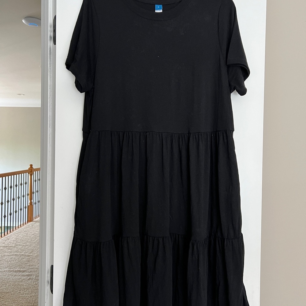 Women’s Large Black Tiered Old Navy TShirt Dress
